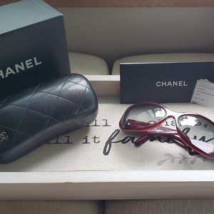 Chanel Red Sunglasses